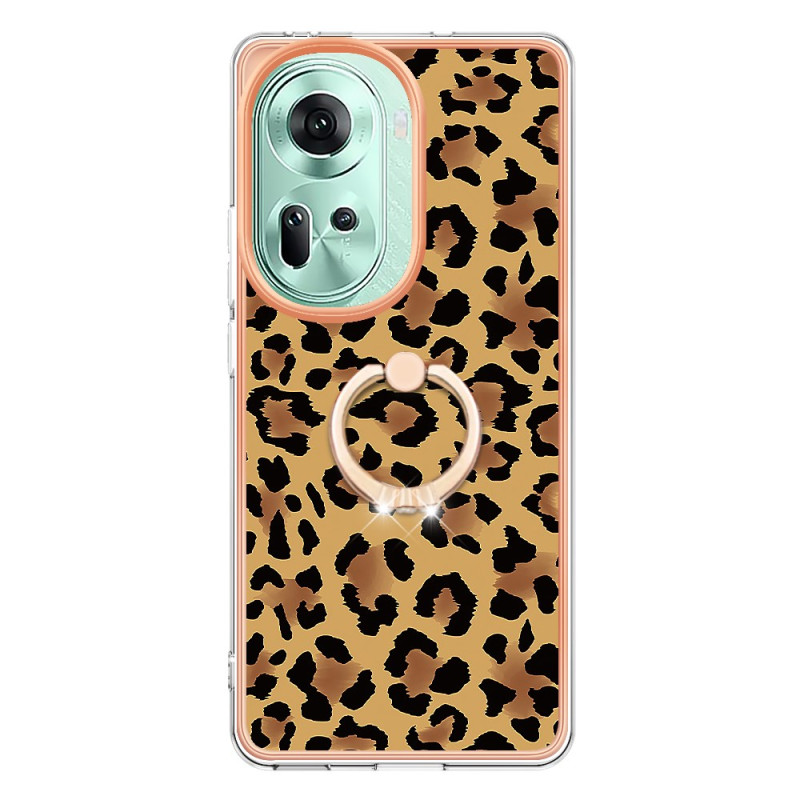 Oppo Reno 11 5G Haltering Cover mit Leopardenmuster