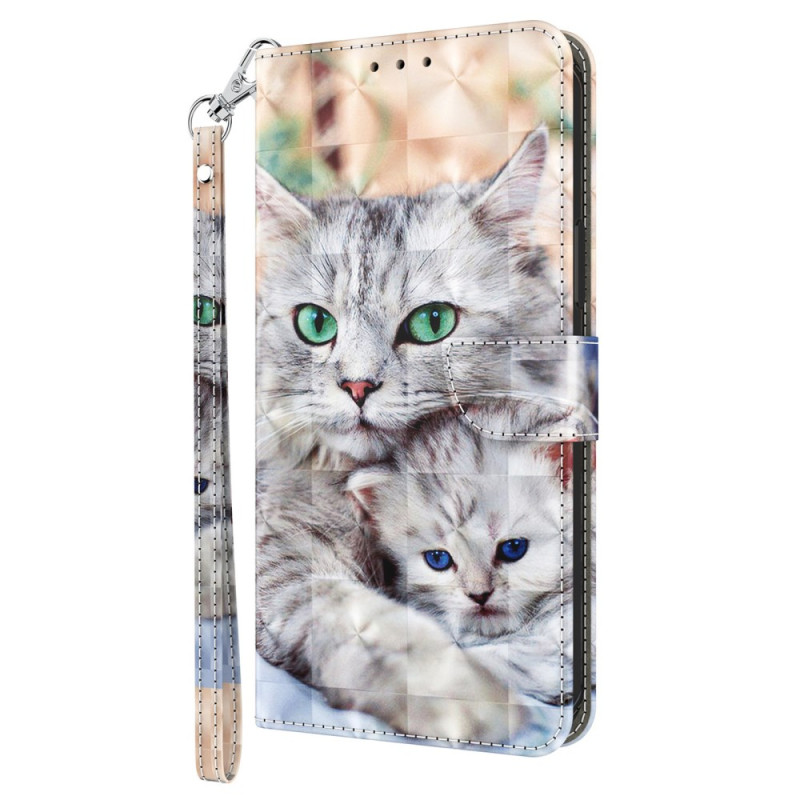 Xiaomi Redmi A3 Zwei Katzen Tasche mit Riemen