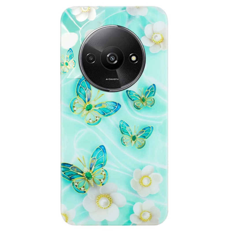 Xiaomi Redmi A3 Schmetterlinge und Blumen Cover