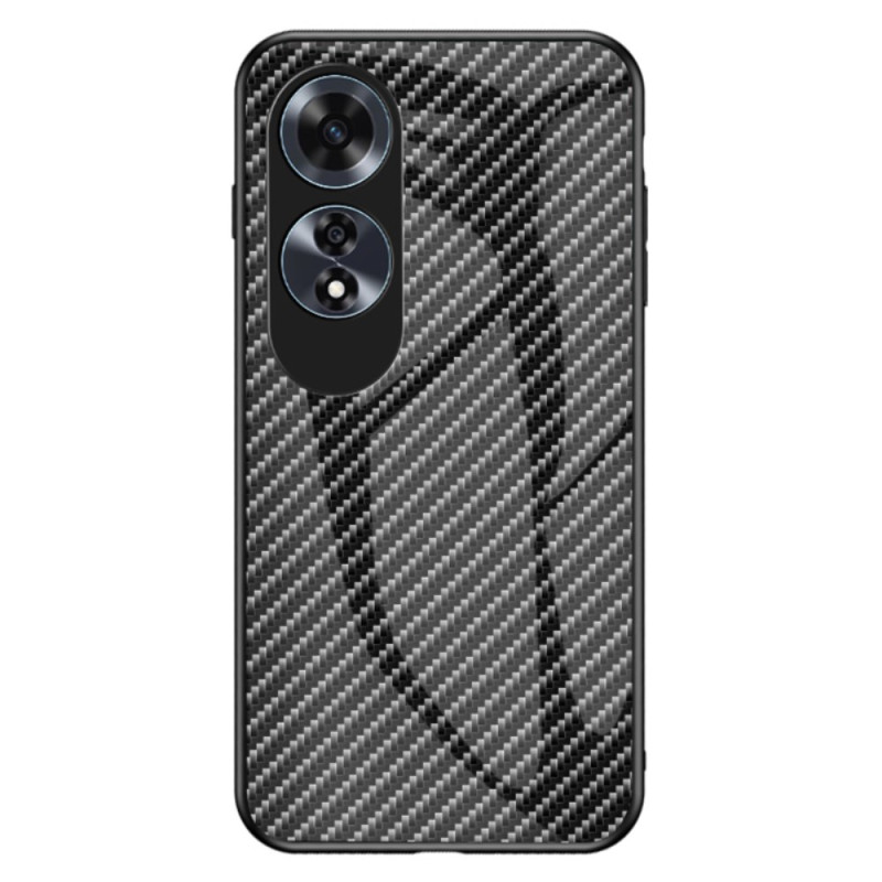 Cover Oppo A60 Gehärtetes Glas Kohlefaser
