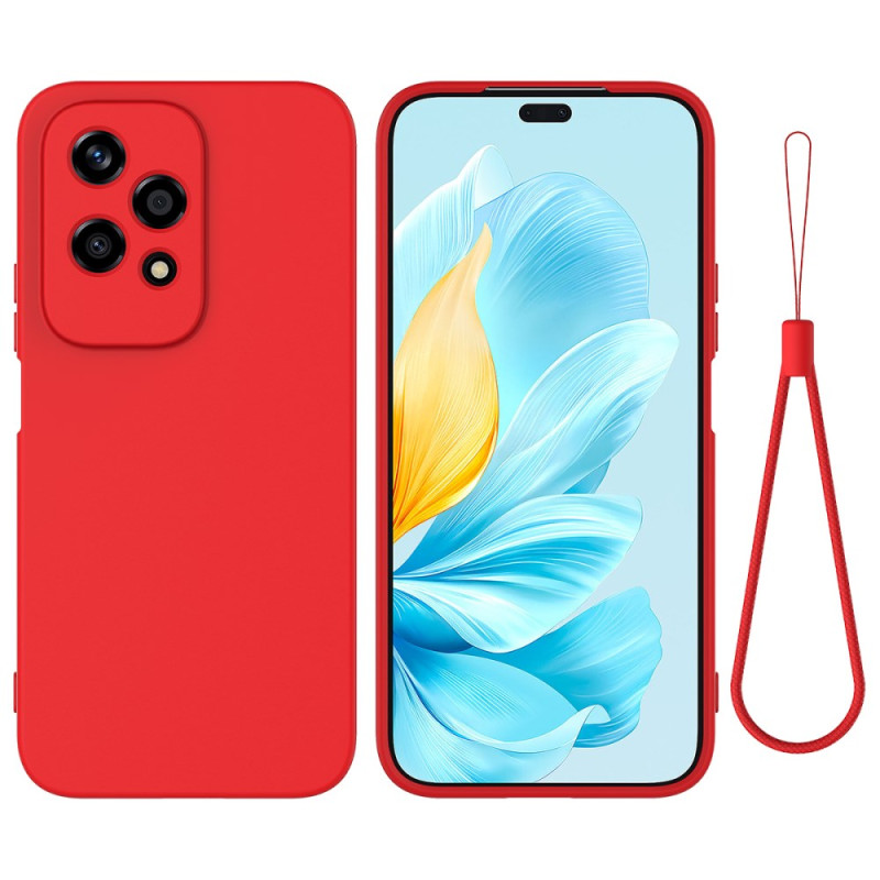 Honor 200 Lite Liquide Silikonhülle mit Riemen
