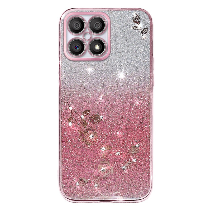 Honor X8 Blumen und Strass Cover KADEM