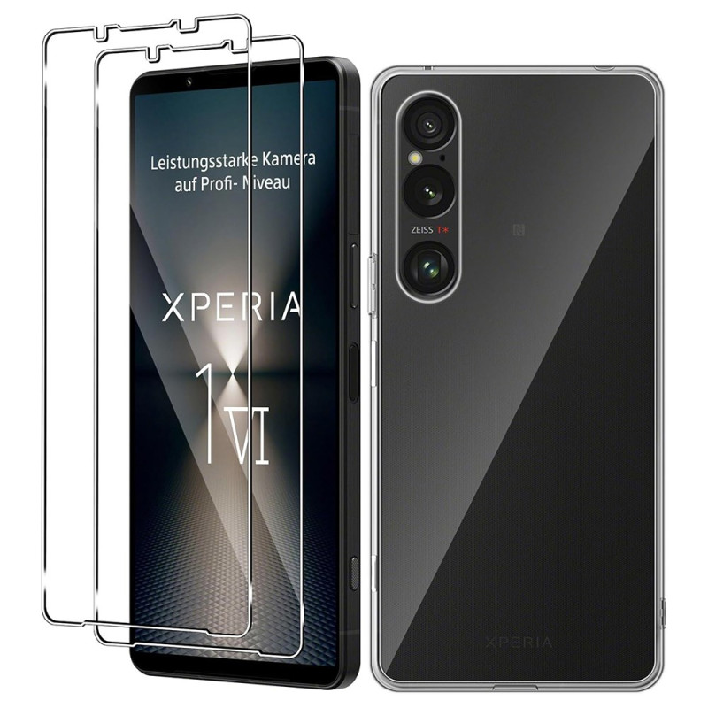 Sony Xperia 1 VI 2 Films Cover aus gehärtetem Glas