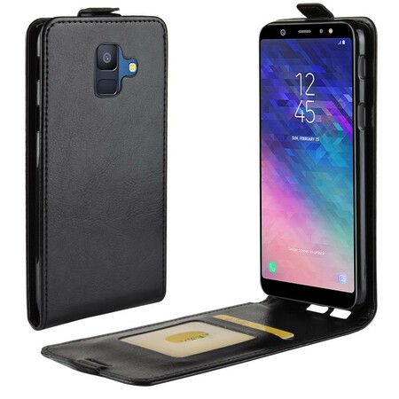 Samsung Galaxy A6 Klappbare Hülle in Lederoptik