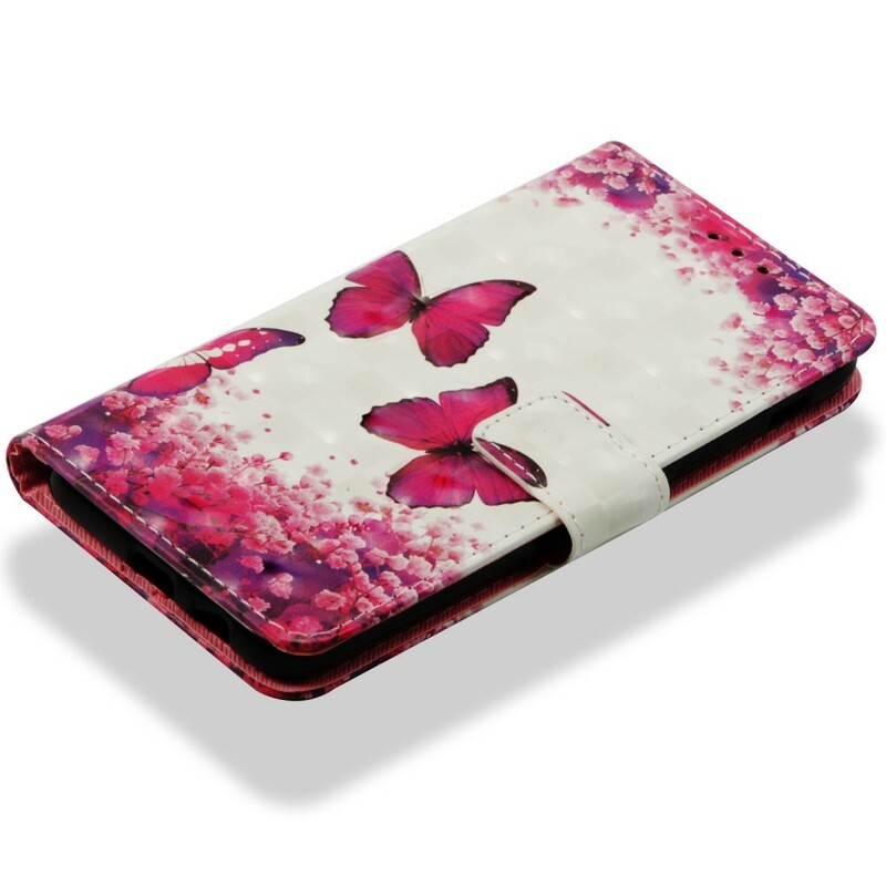 Samsung Galaxy A6 Hülle Rote Schmetterlinge 3D