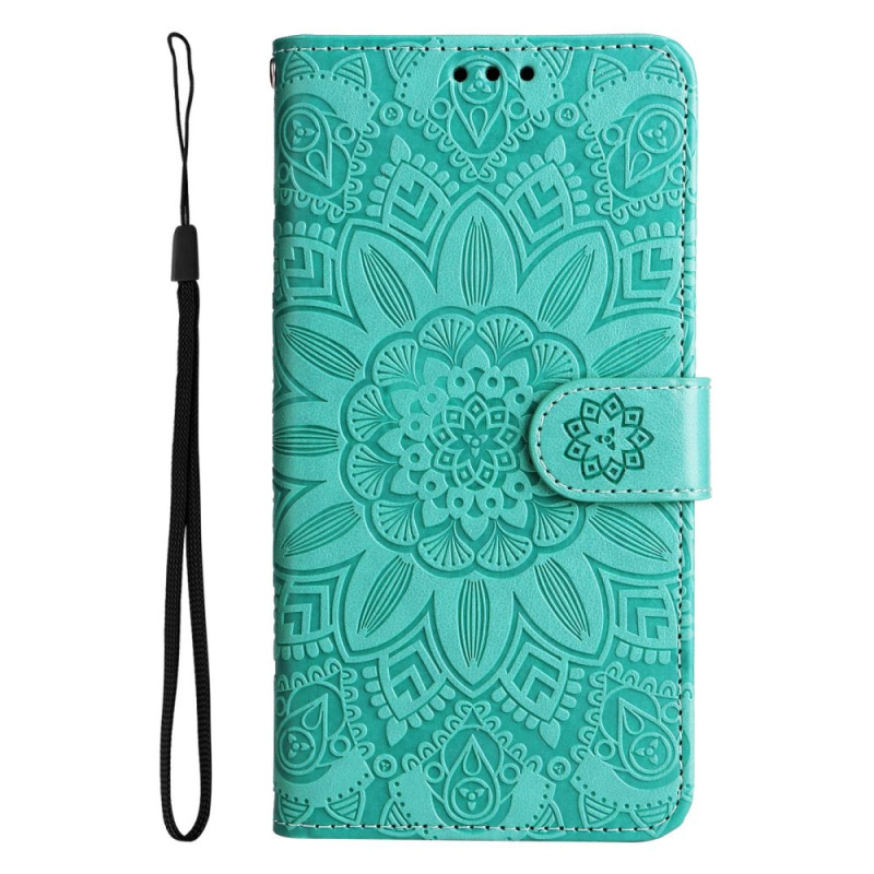 Oppo Reno 7 Tasche Sonnenblumenmotiv mit Trageriemen