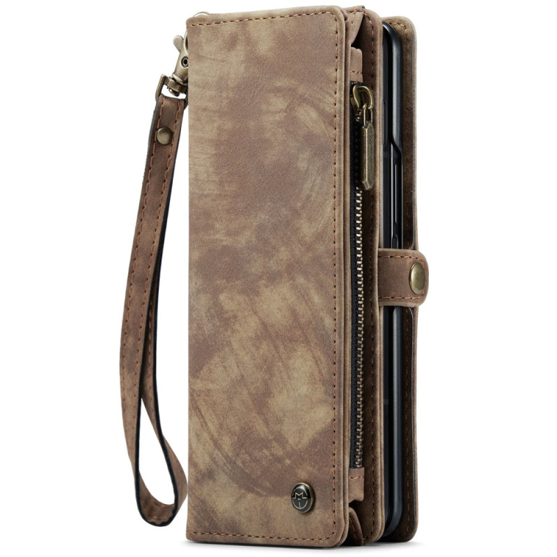 Hülle Samsung Galaxy Z Fold 6 Brieftasche Wildleder-Effekt CASEME