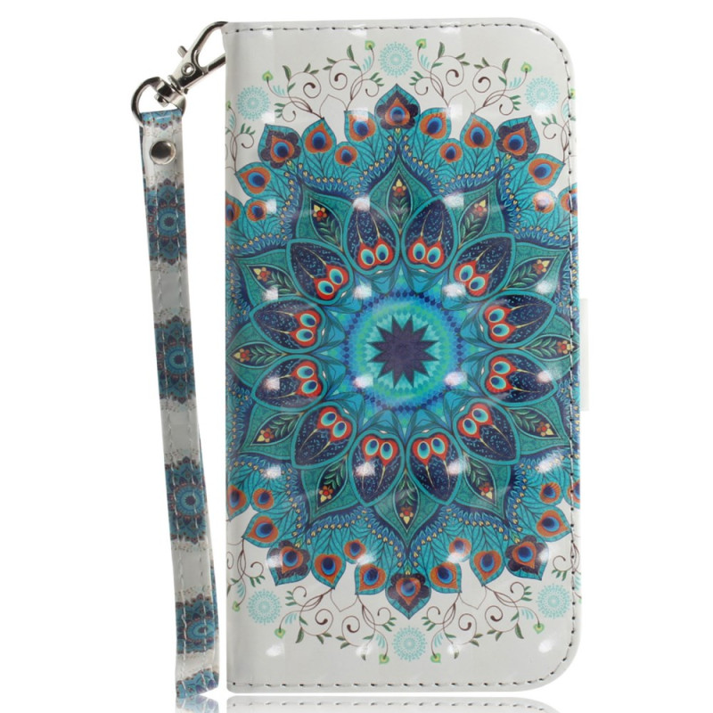 Motorola Edge 50 Pro Tasche Mandala Grün mit Riemen