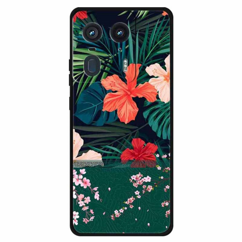 Motorola Edge 50 Ultra Cover Blumenmuster