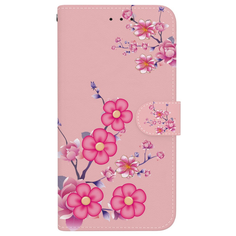 Motorola Edge 50 Fusion Tasche Sakura-Motiv mit Riemen