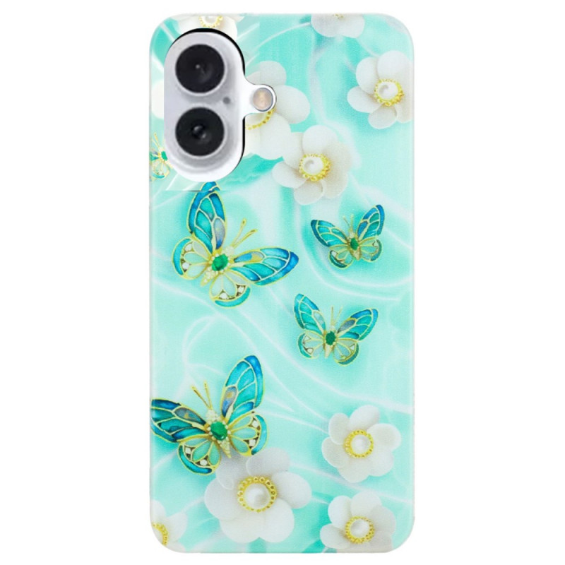 iPhone Cover 16 Blumen und Schmetterlinge