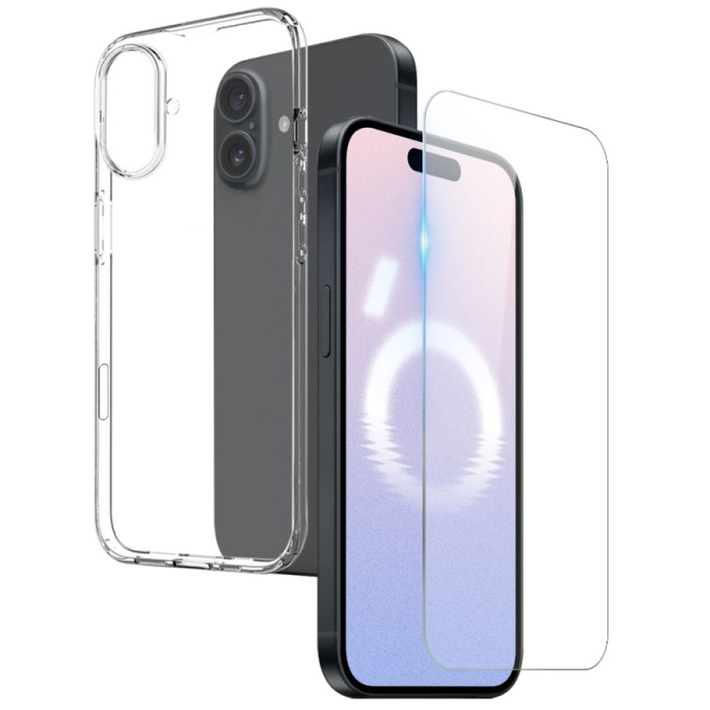 Transparentes iPhone 16 Cover und Displayschutz aus gehärtetem Glas NORTHJO