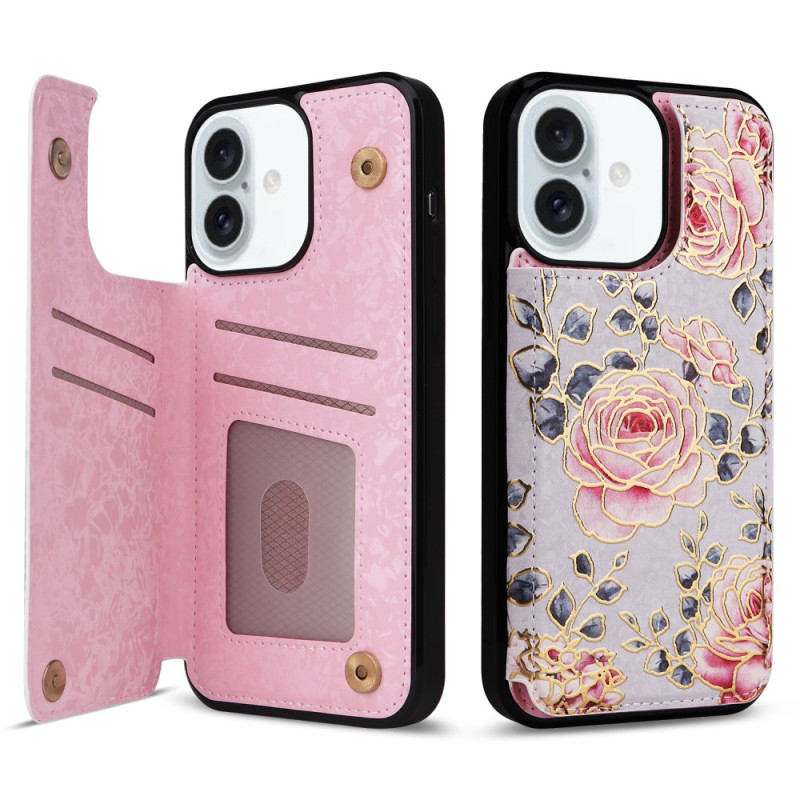 iPhone 16 Plus Cover RFID-Schutz Blumen
