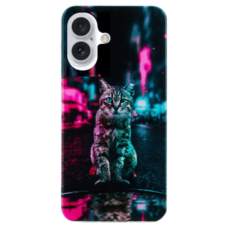 iPhone 16 Plus Cover Katze in der Stadt