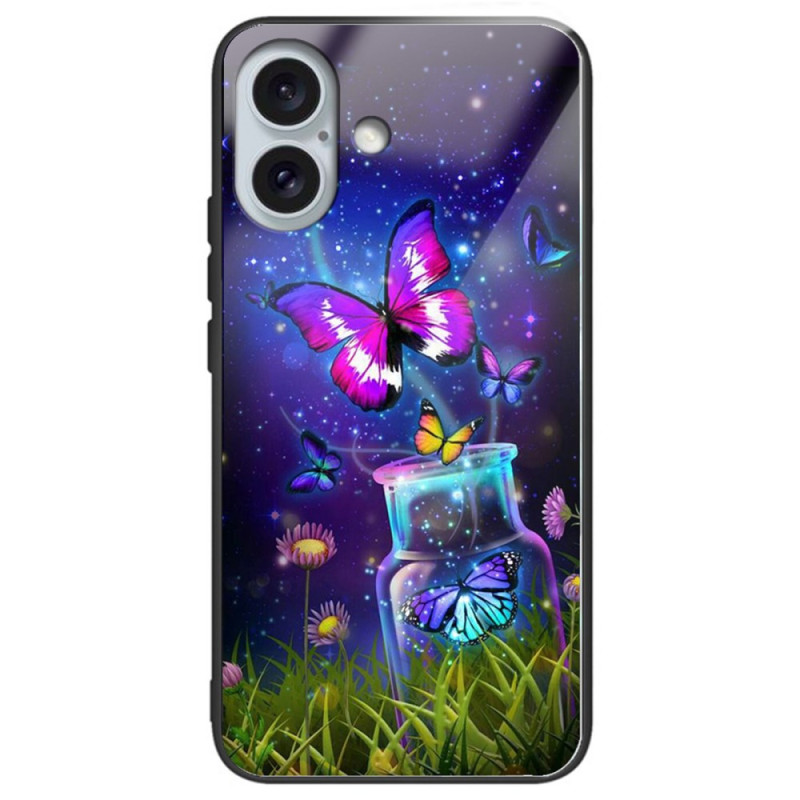 iPhone 16 Plus Cover Tempered Glass Bottle and Butterfly