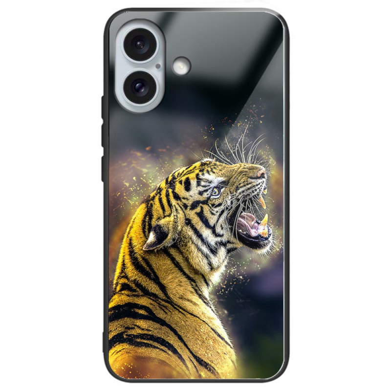 iPhone 16 Plus Hülle aus gehärtetem Glas Brüllender Tiger