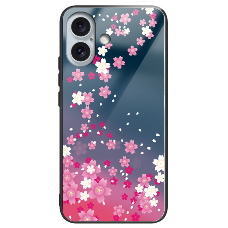 iPhone 16 Plus Hülle aus gehärtetem Glas Blumen Rosen