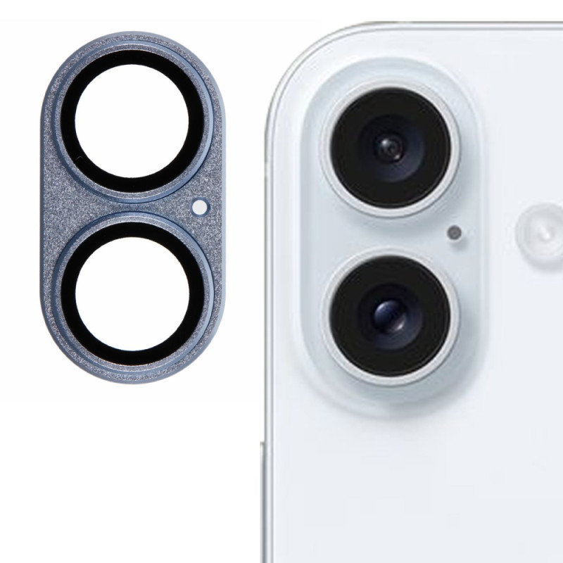 Schutzlinse aus gehärtetem Glas für iPhone 16 / 16 Plus Metallrahmen Frost-Design
