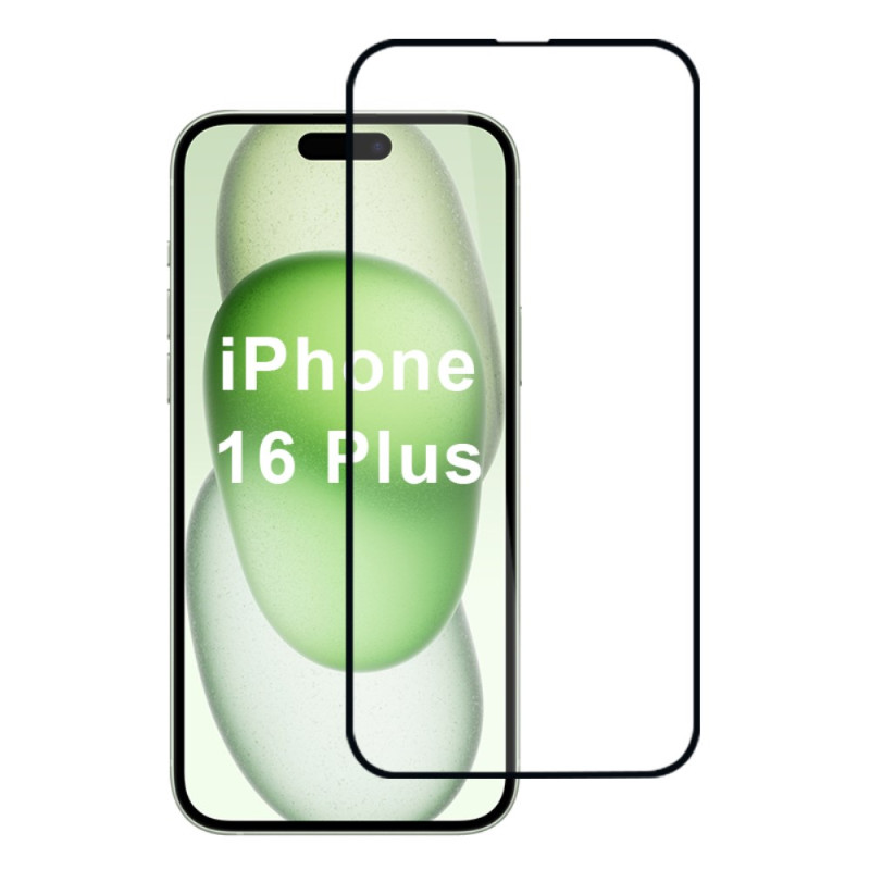 Vollständiger Schutz aus gehärtetem Glas für das Display des iPhone 16 Plus