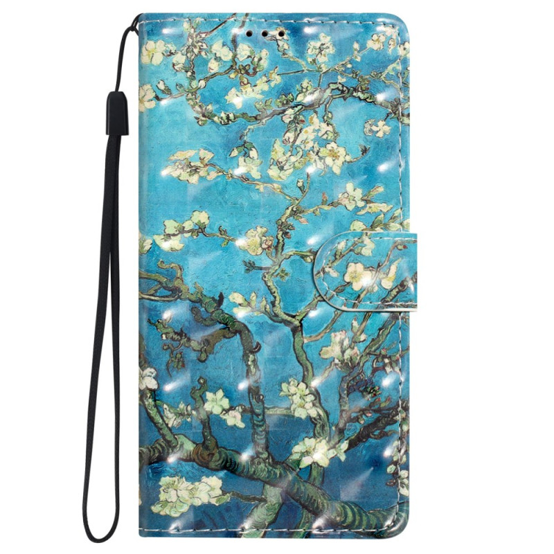 iPhone 16 Pro Hülle Blumen Kunst mit Riemen