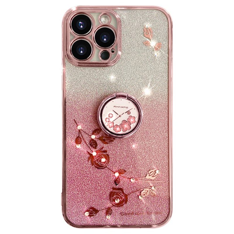 iPhone 16 Pro Ring-Ständer Blumen und Strass KADEM