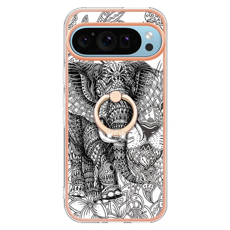 Google Pixel 9 / Pixel 9 Pro Cover Ring-Ständer Totem Elefant