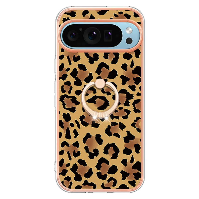 Cover Google Pixel 9 Pro XL Ringhalter mit Leopardenprint