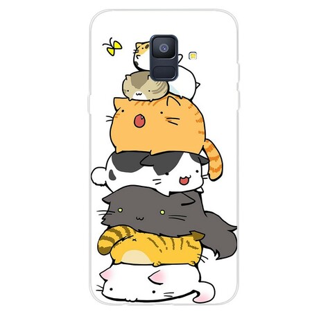 Samsung Galaxy A6 Cover Tas Von Katzen Cartoons