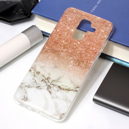 Samsung Galaxy A6 Plus Cover Marmor Glitter
