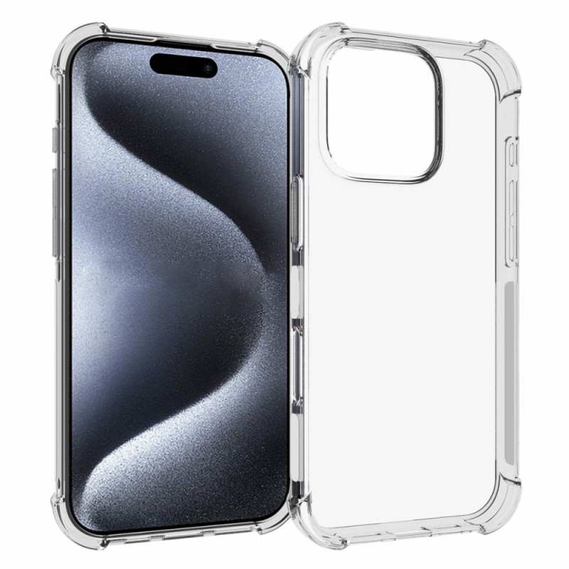 Transparentes iPhone 16 Pro Cover Verstärkte rutschfeste Ecken