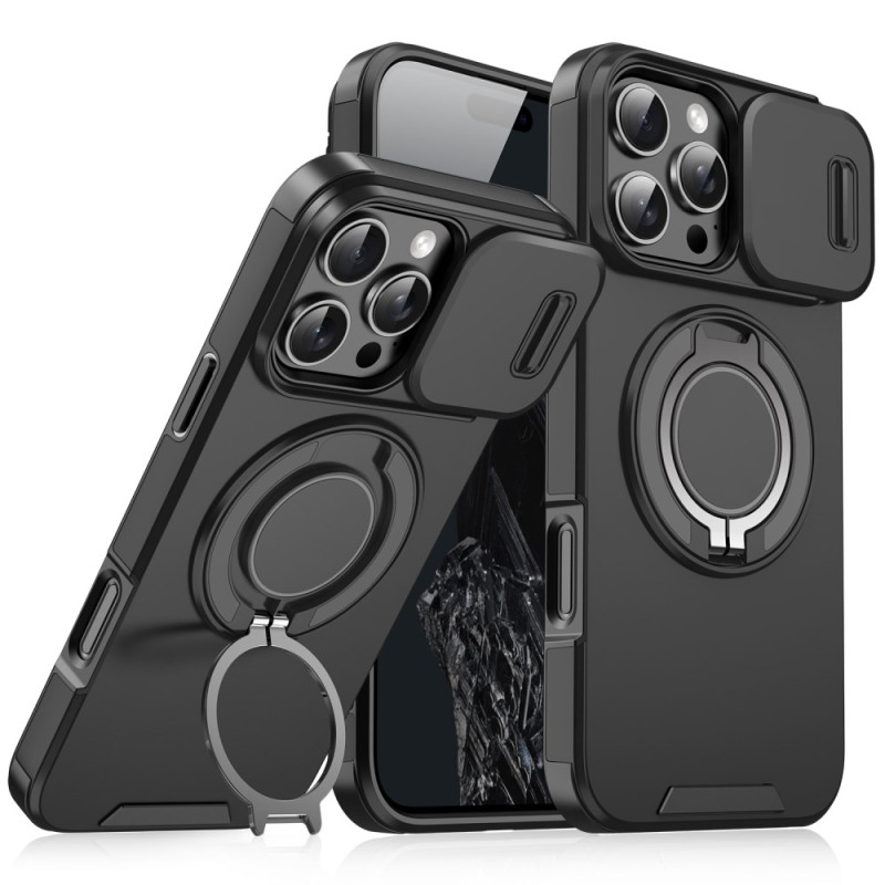 Magnetisches iPhone 16 Pro Max Cover mit Objektivschutz und Ringhalterung