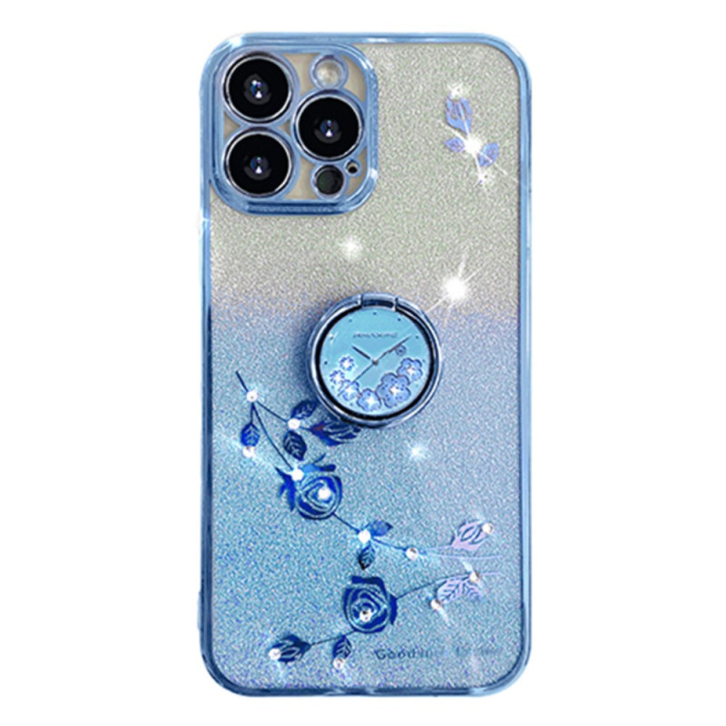 iPhone 16 Pro Max Ring-Ständer Blumen und Strass KADEM