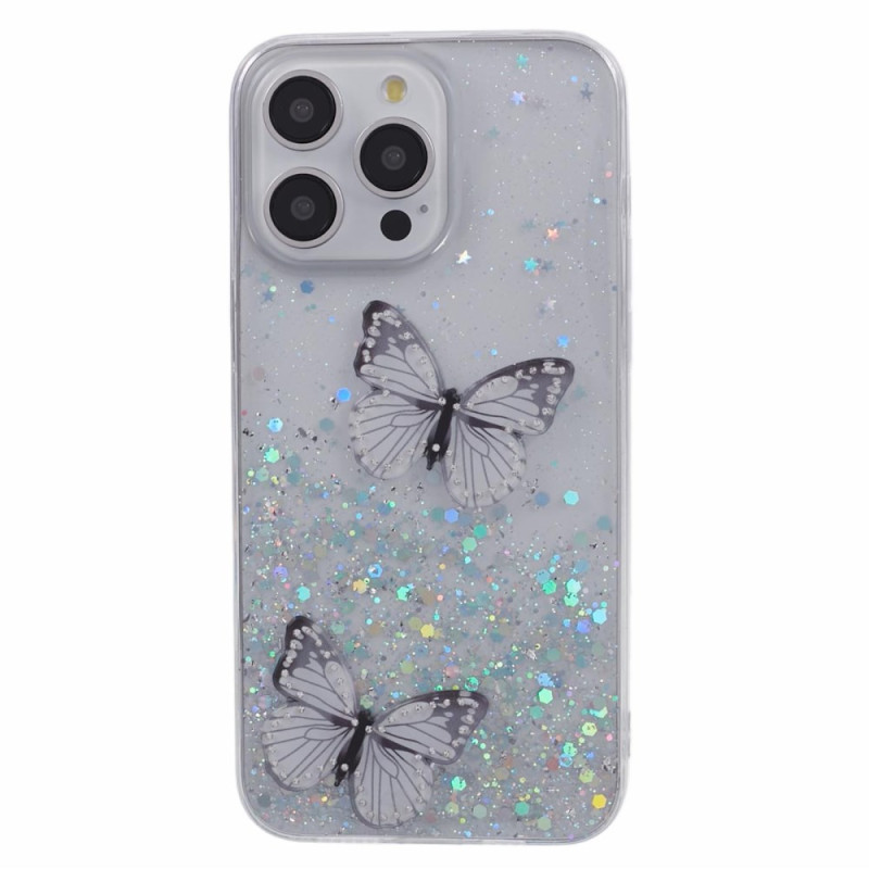 iPhone 16 Pro Max Cover Glitzernde Schmetterlinge