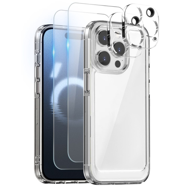 Transparentes iPhone 16 Pro Max Cover mit 2 Displayschutzfolien und 2 Objektivfolien NORTHJO