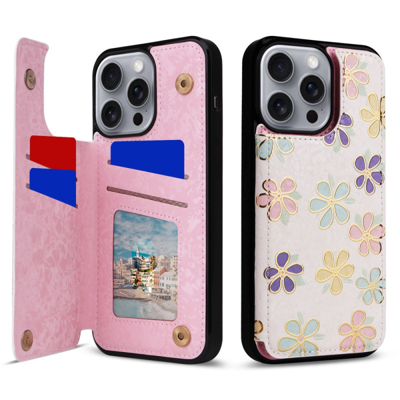 iPhone 16 Pro Max Hülle RFID-Sperre Kartenhalter Floral