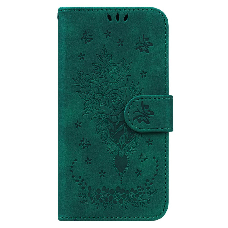 Oppo Reno 12F 5G Tasche mit Schmetterlings- und Blumenmotiv