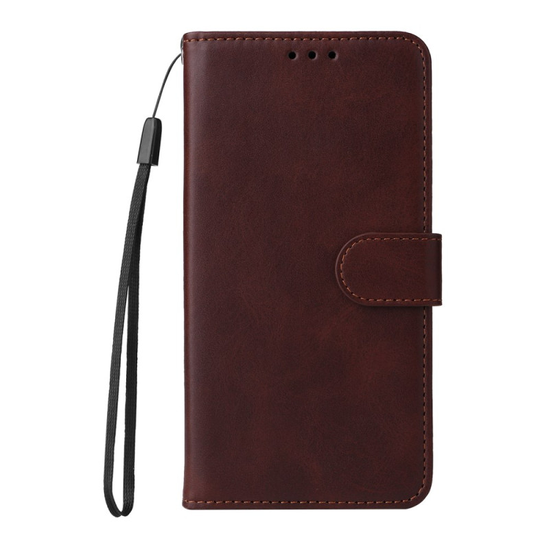 Oppo Reno 12F 5G Unifarbenes Kunstleder Tasche mit Riemen