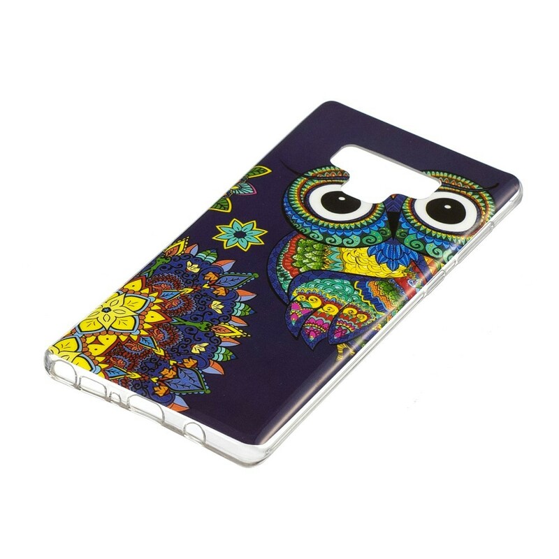 Samsung Galaxy Note 9 Cover Eule Mandala Fluoreszierend