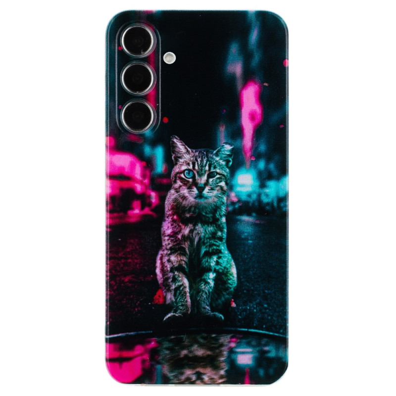 Samsung Galaxy S24 FE Cover Katze im Feuer Tricolor