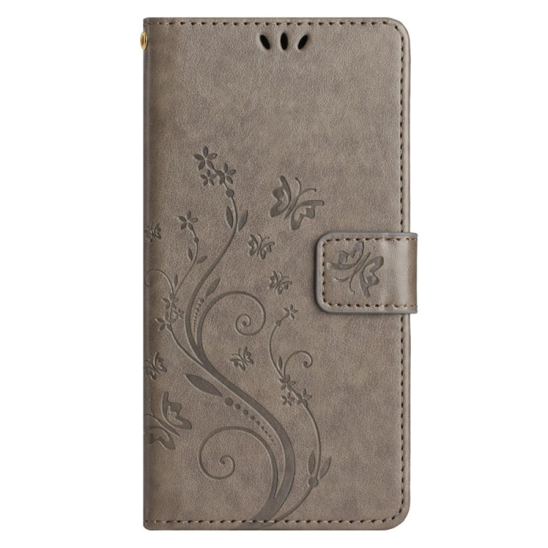 Samsung Galaxy S24 FE Hülle Schmetterlings- und Blumenmotiv