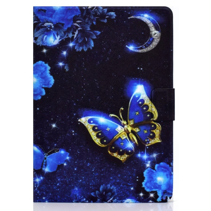 iPad Pro 11 (2024) Hülle Schmetterling Blau und Gold