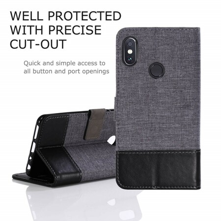 Xiaomi Redmi Note 5 Muxma Stoff & Lederoptik Tasche