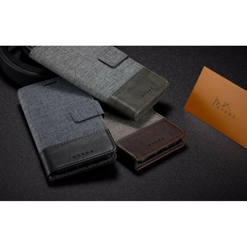 Xiaomi Redmi Note 5 Muxma Stoff & Lederoptik Tasche Xiaomi Redmi Note 5 Muxma Stoff & Lederoptik Tasche