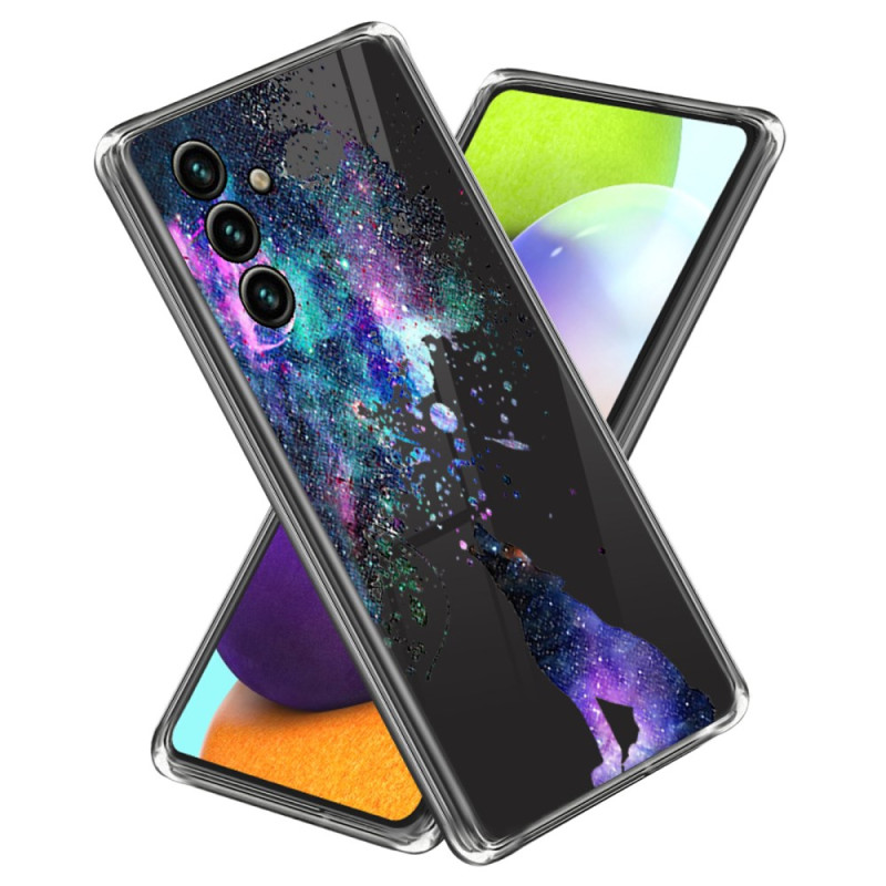 Samsung Galaxy A24 4G Cover Katze und Sternenhimmel