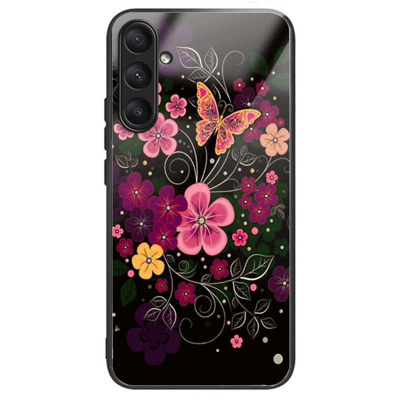 Samsung Galaxy A24 4G Panzerglas
 Cover Blumen und Schmetterlinge