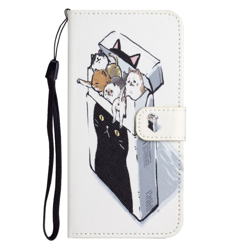 Nokia C32 Tasche Katzen mit Riemen