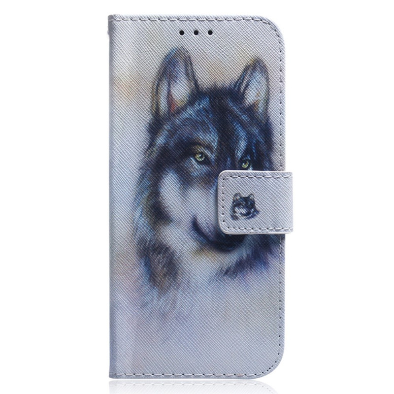 Nokia C32 Wolf Aquarell Tasche