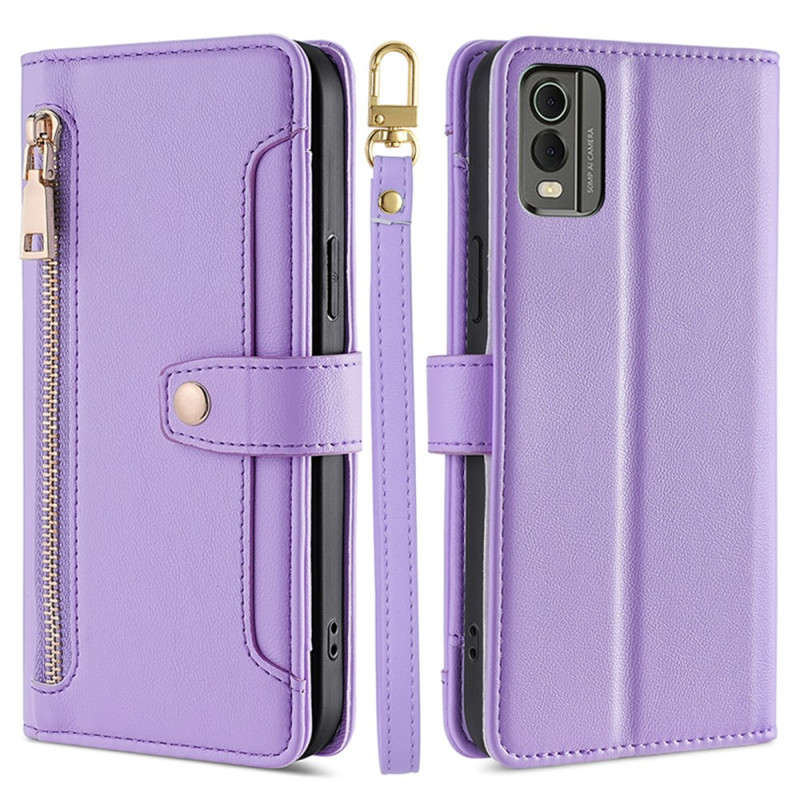 Nokia C32 Tasche Brieftasche mit Riemen
 und Schulterriemen
