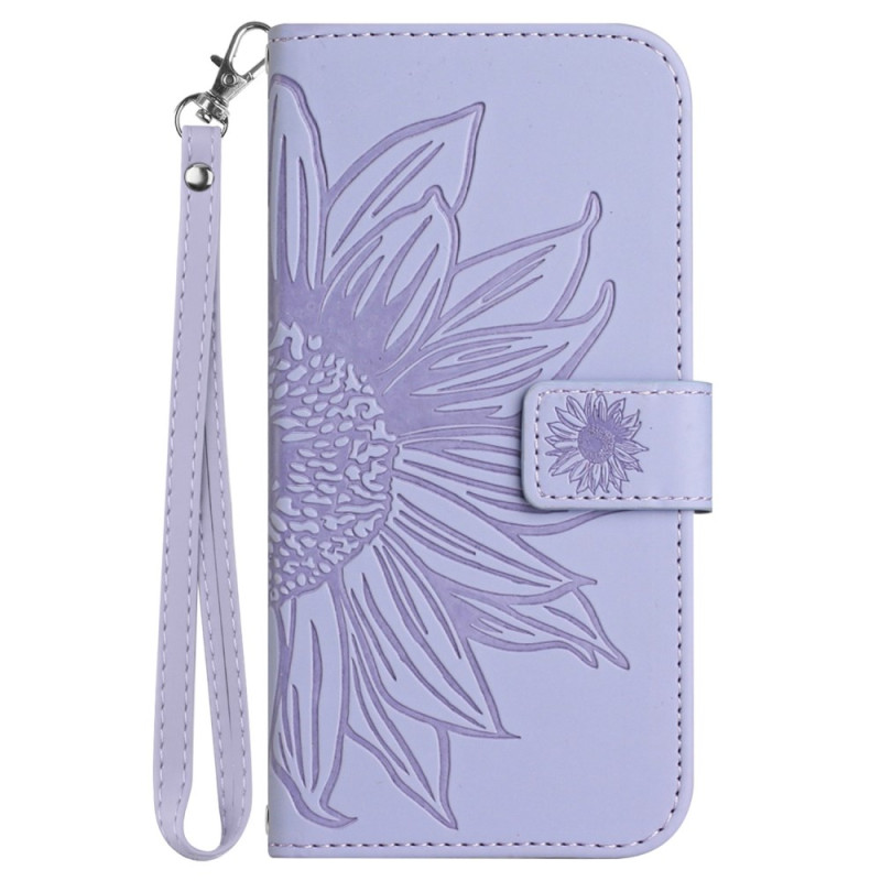 Oppo Reno 12F 5G Sonnenblumen-Print Tasche mit Riemen