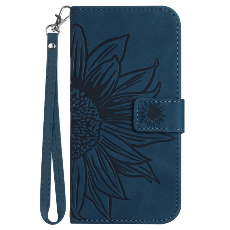 Oppo Reno 12F 5G Sonnenblumen-Print Tasche mit Riemen